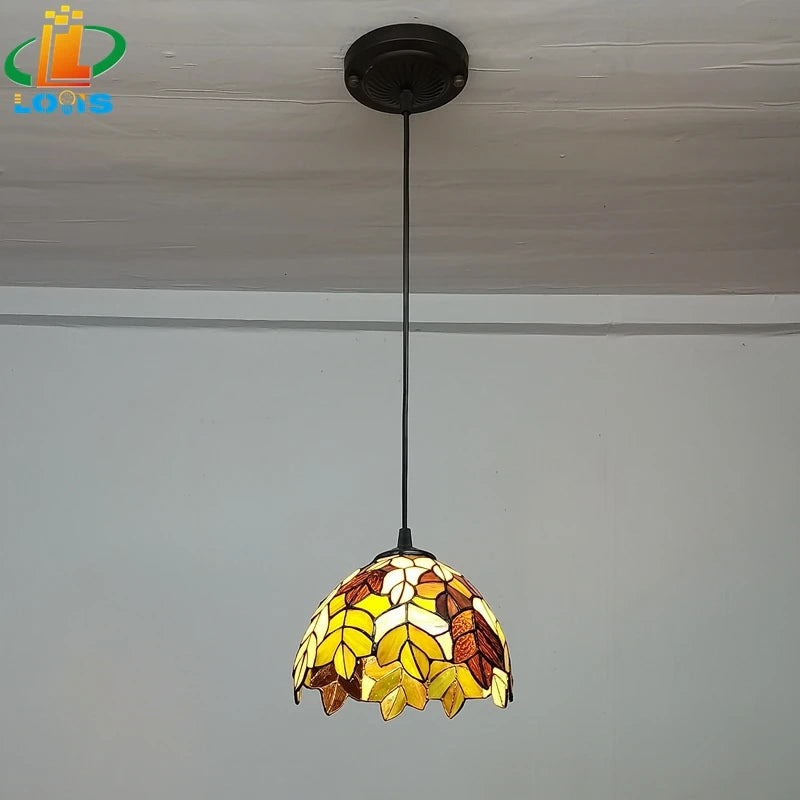 Tiffany-style glass chandelier for restaurants and retro cafés