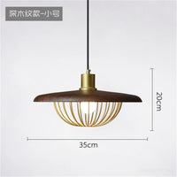 Nordic wood grain hat chandelier