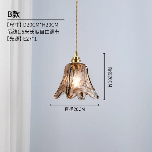 Retro glass pendant light industrial style for decorative interiors - vue 11 sur 11
