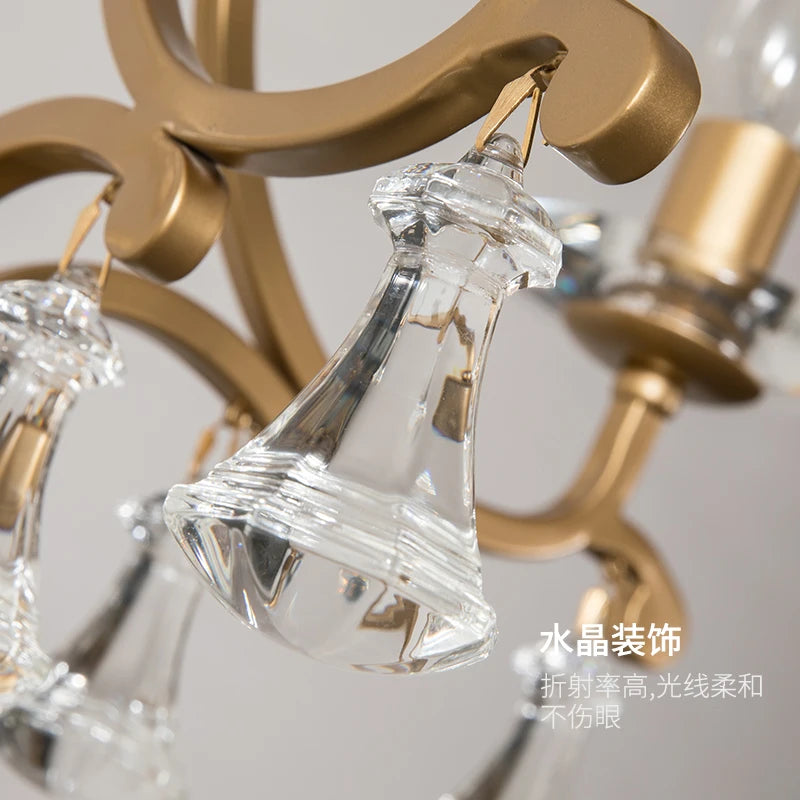 Gold crystal chandelier modern high-end lighting - vue 10 sur 10