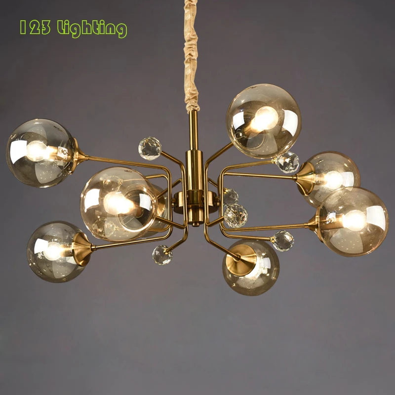 Adjustable clear glass Nordic pendant light for interiors