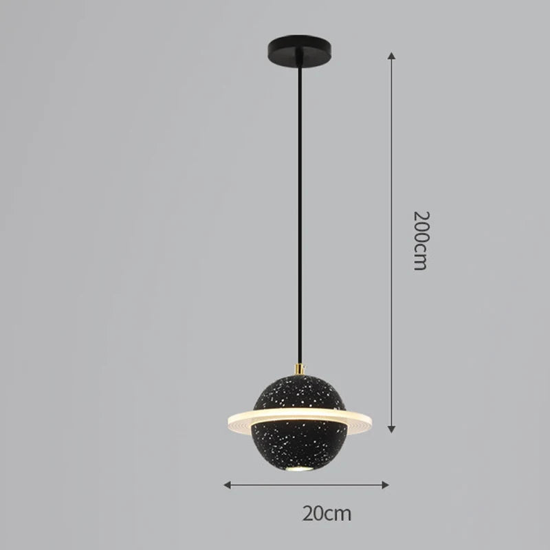 Planet resin pendant light for modern interior decor - vue 8 sur 18