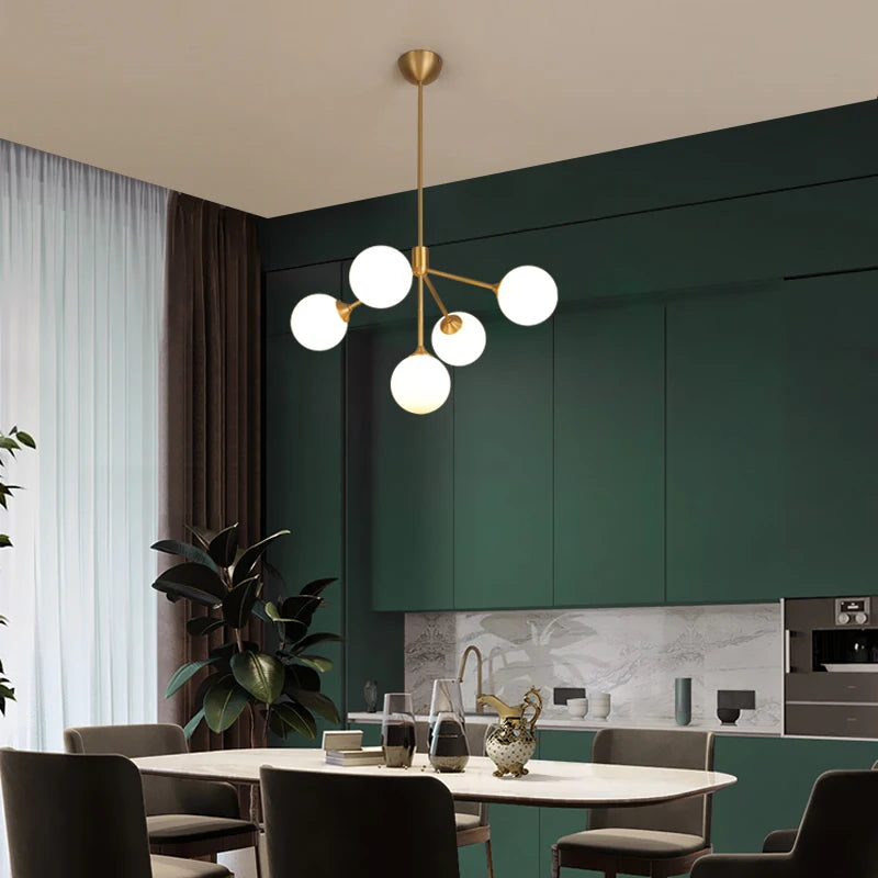 lustre design nordique décoratif avec éclairage led spoutnik