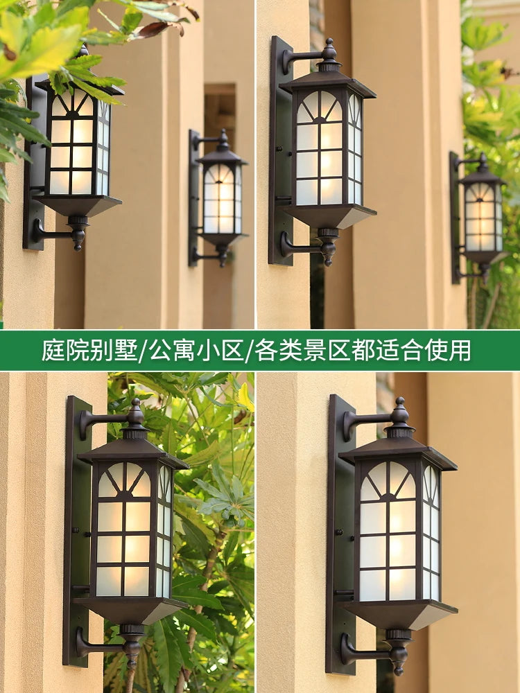 Vintage iron wall light for outdoor garden lighting - vue 4 sur 7