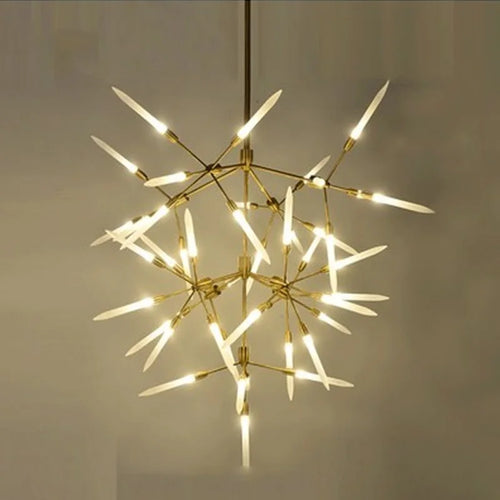 Minimalist floral design LED pendant chandelier - vue 4 sur 9