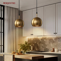 Metal and brass pendant light for industrial indoor lighting