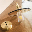 Vintage nordic style glass and brass pendant light