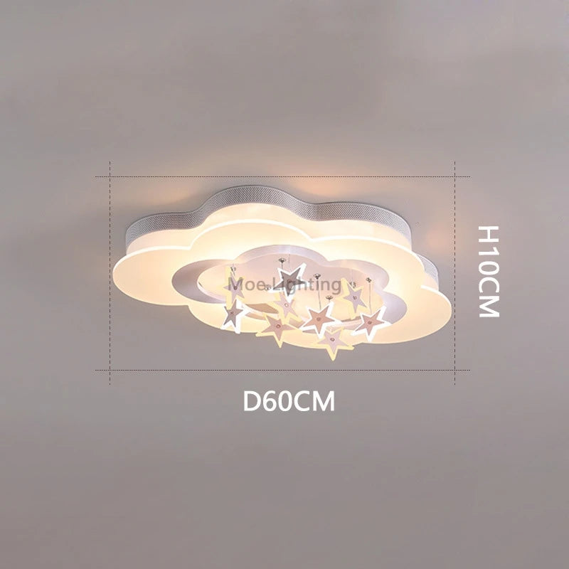 luminous ceiling light stars clouds for children's room