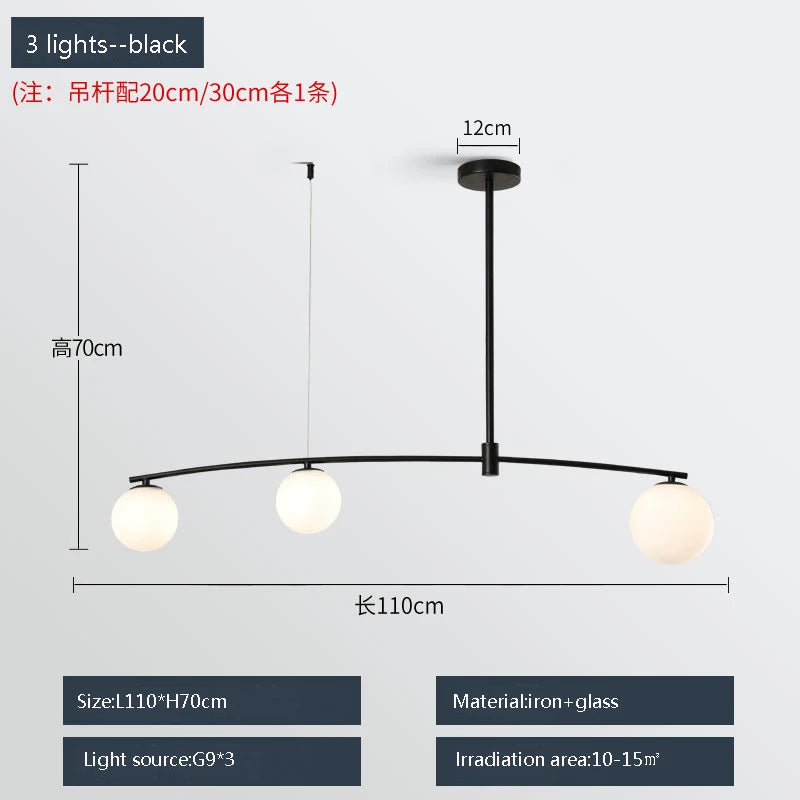 Modern metal and glass pendant light for indoor use