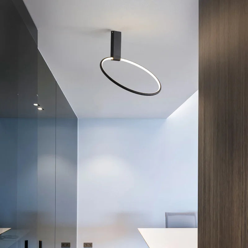 Scandinavian design round LED ceiling light in decorative metal and aluminium