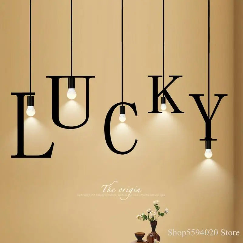 Nordic DIY Love decorative pendant light for loft and bar - vue 5 sur 29