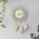 Boho-style macramé wall mirror for interior decoration
