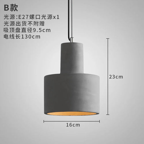 industrial style concrete pendant light for modern decoration - vue 10 sur 13