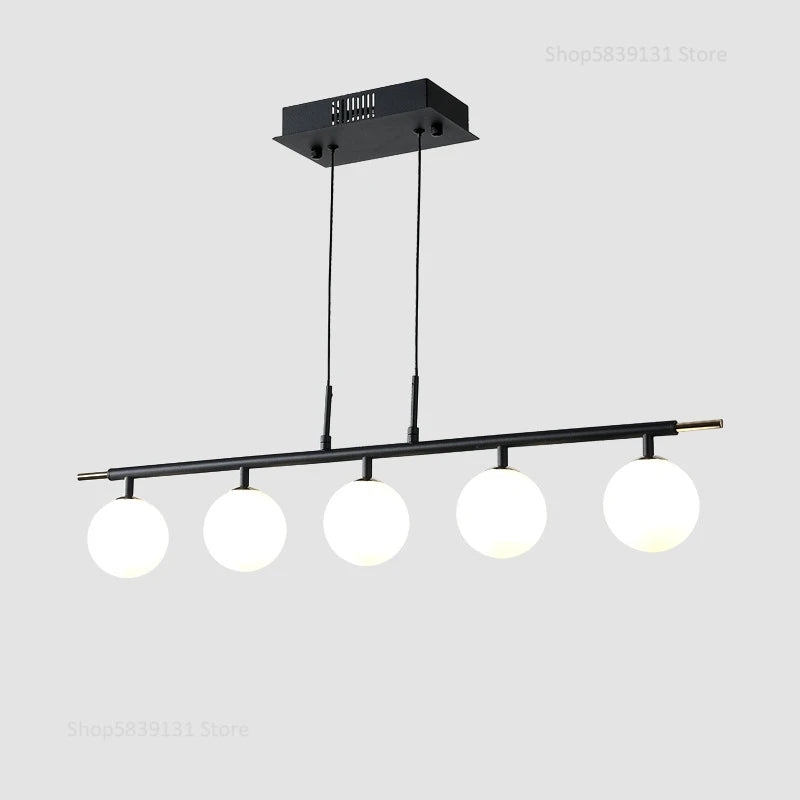 Nordic iron chandelier with LED glass balls for restaurant - vue 11 sur 20