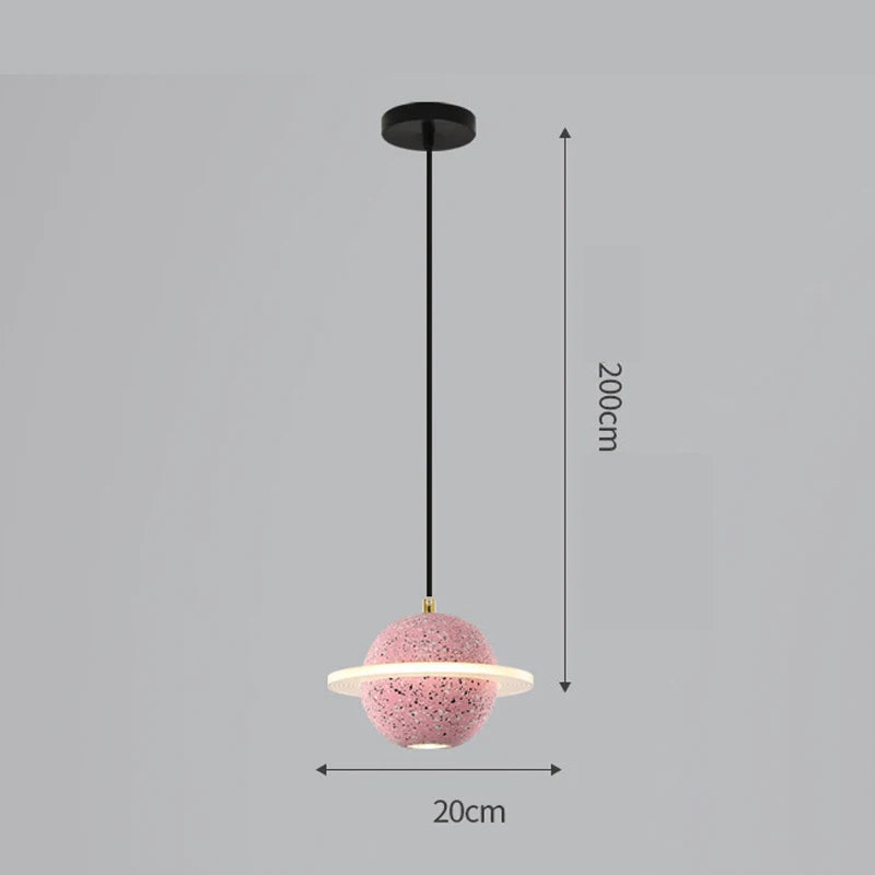 Planet resin pendant light for modern interior decor - vue 16 sur 18