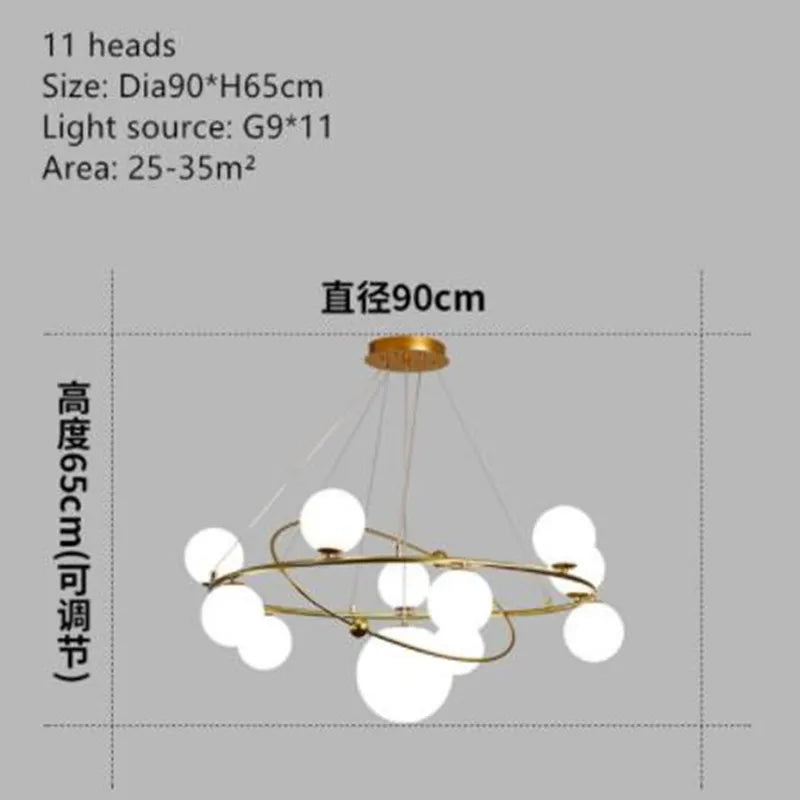 Nordic LED pendant light decorative glass chandelier for indoor use