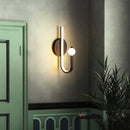 Nordic style gold copper wall light with soft LED commercial lighting