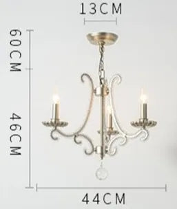 Retro cast metal chandelier for indoor lighting in wrought iron - vue 10 sur 11