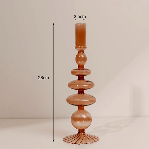 Glass candle holders for festive table decoration