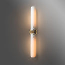 Modern art deco gold copper wall light with decorative LED