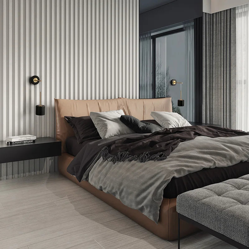 Aisilan luxury hanging wall light in black and gold 5W LED for bedroom and study - vue 3 sur 7