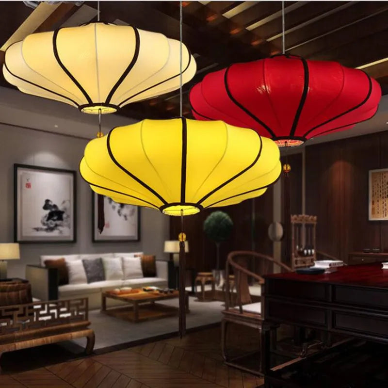 Chinese fabric chandelier for restaurants and hotels - vue 4 sur 11