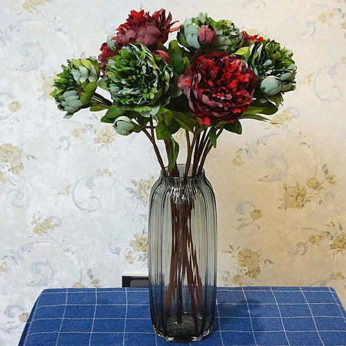 Artificial peony flower branch for elegant decor - vue 9 sur 13