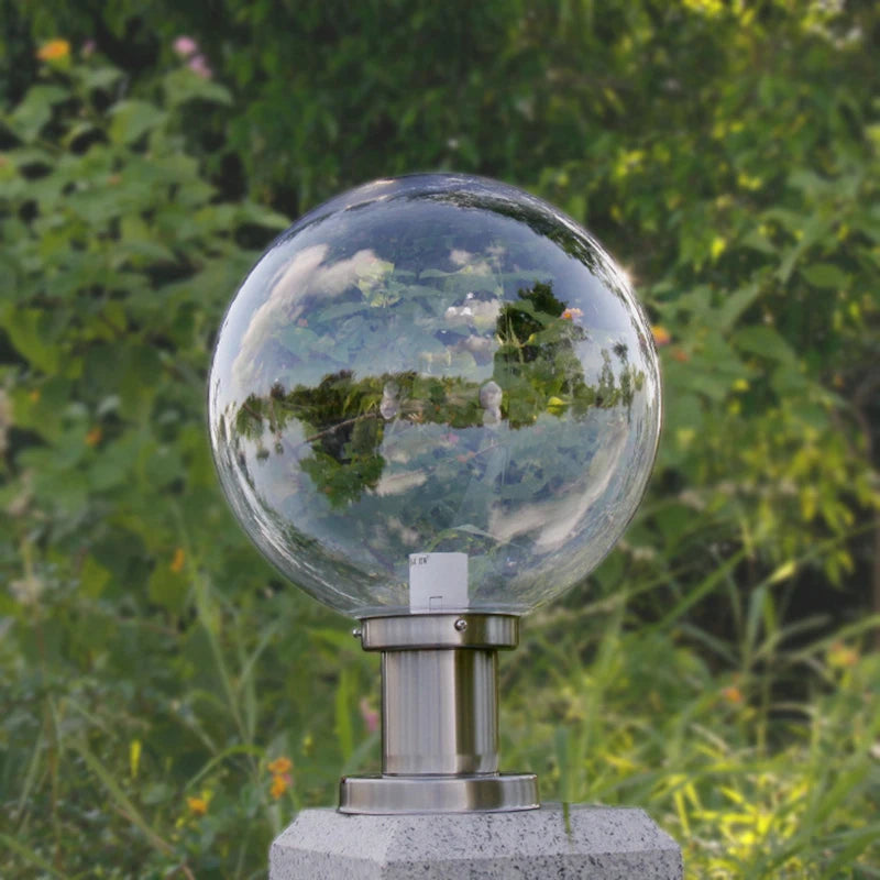 Decorative outdoor pillar ball lamp for garden lighting - vue 3 sur 9