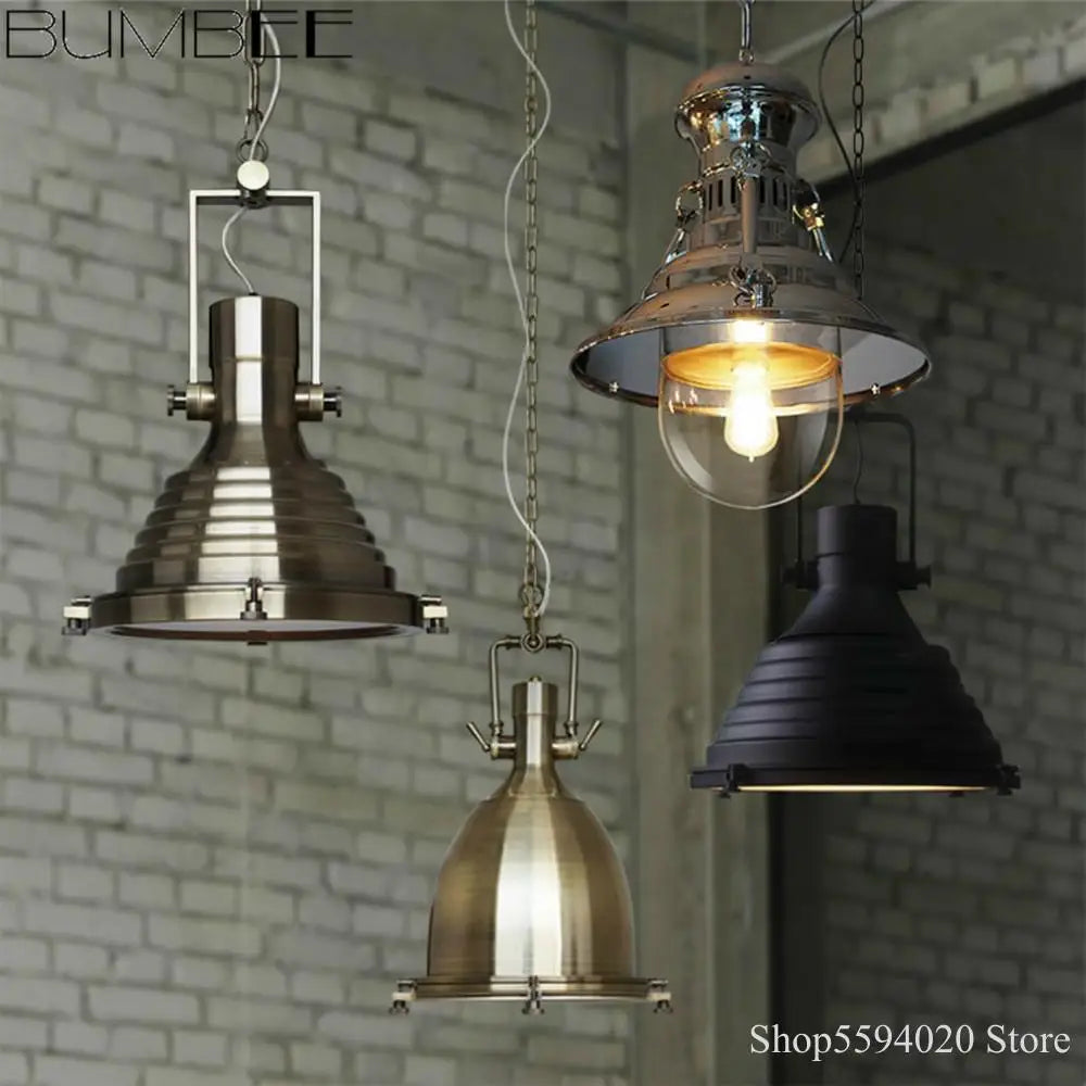 Loft country industrial pendant light - vue 4 sur 9