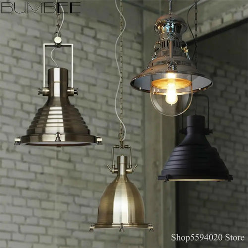 Loft country industrial pendant light - vue 5 sur 9