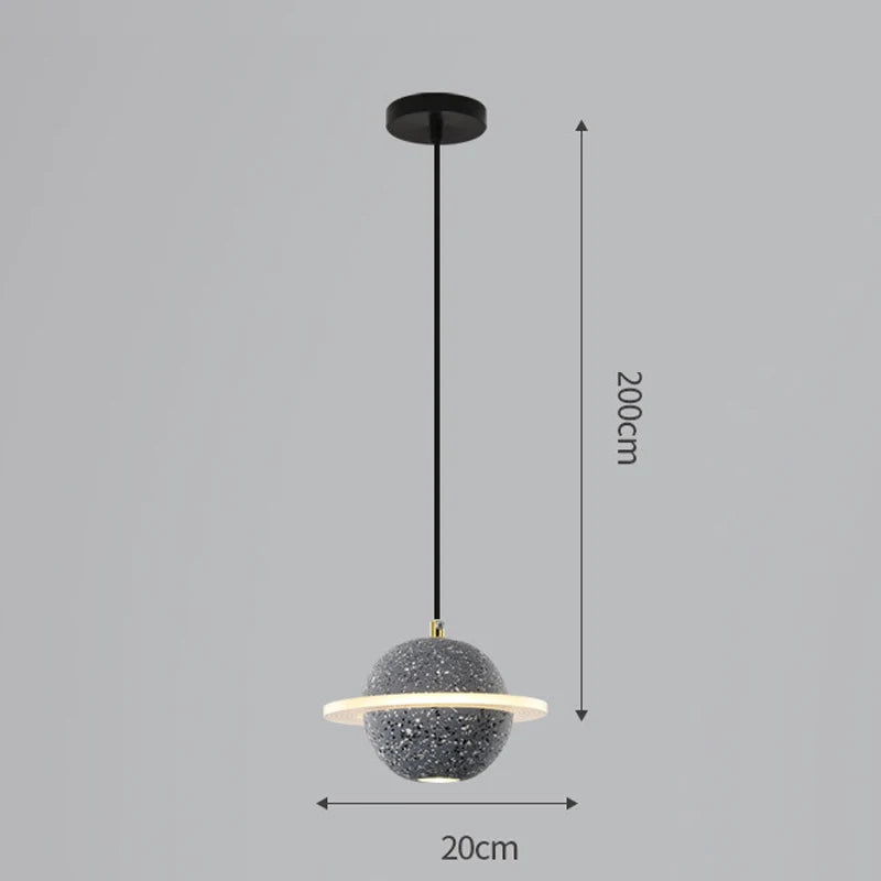 Planet resin pendant light for modern interior decor - vue 14 sur 18