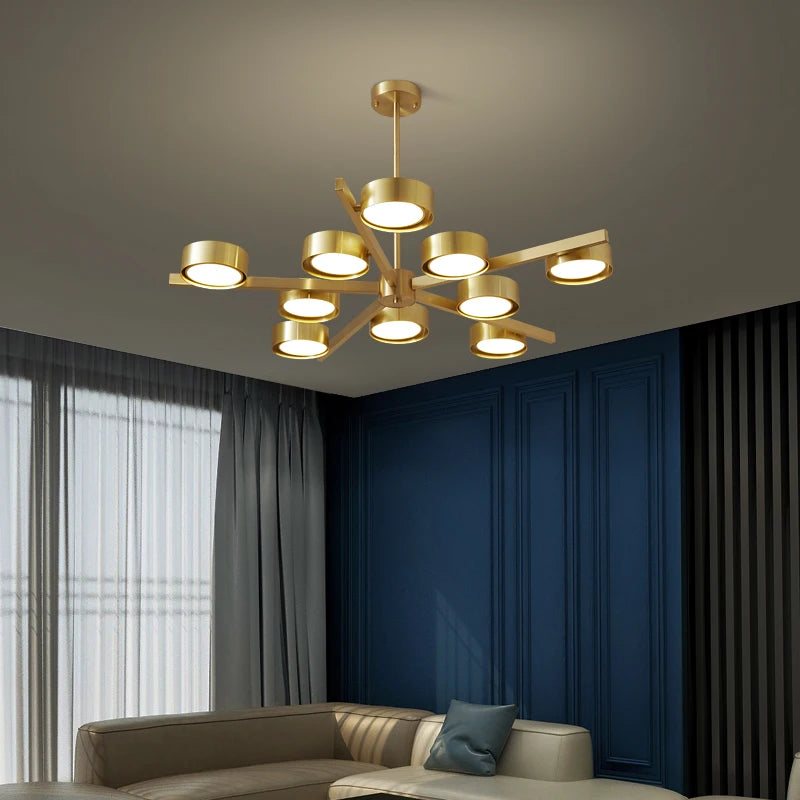 Nordic copper chandelier creative design for soft lighting