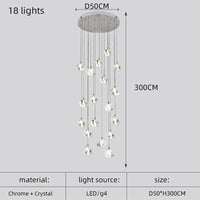 Modern square crystal chandelier for staircase and restaurant