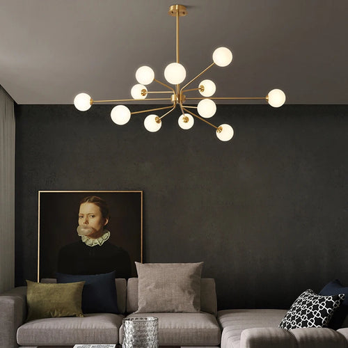 Decorative copper chandelier for a Nordic interior - vue 2 sur 9