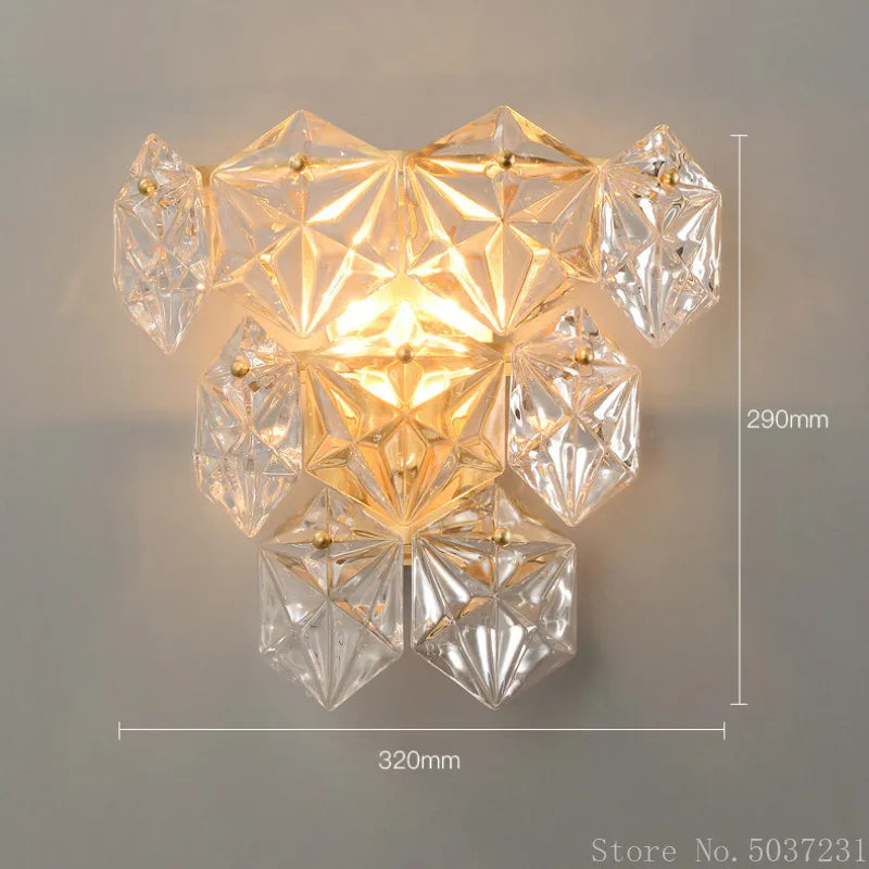 Luxury crystal wall light modern decorative design - vue 4 sur 7