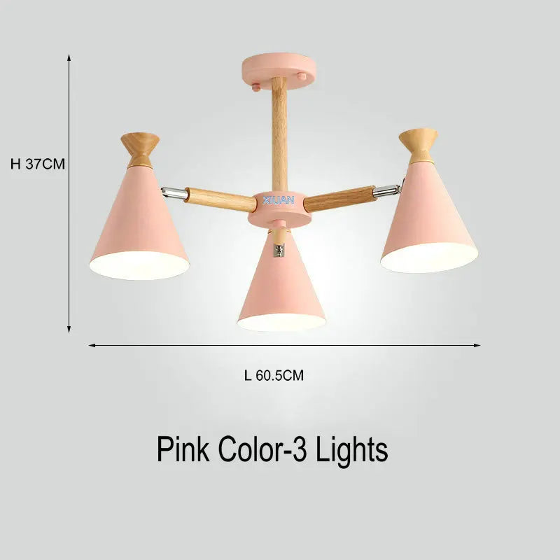 Nordic wooden pendant light for interior decor - vue 19 sur 26