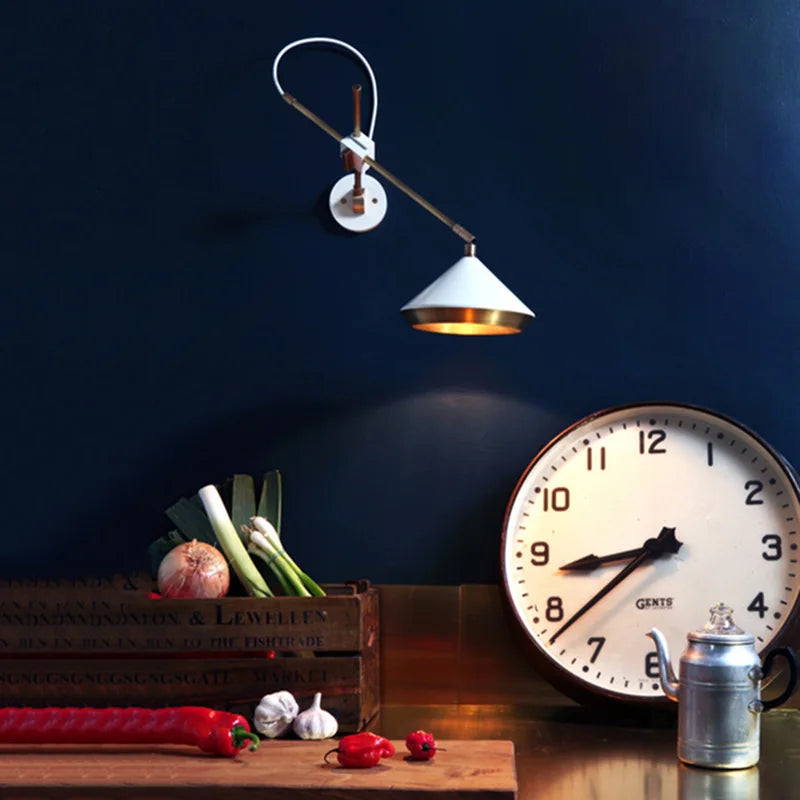 Modern Nordic iron swing arm wall light