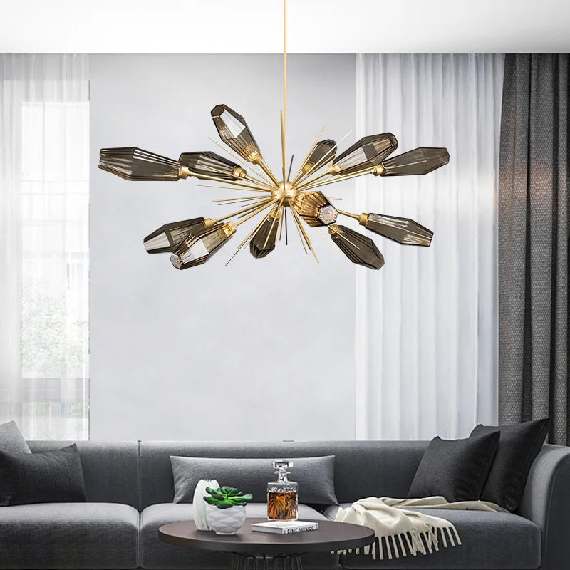 Creative post-modern minimalist elegant glass chandelier - vue 3 sur 8