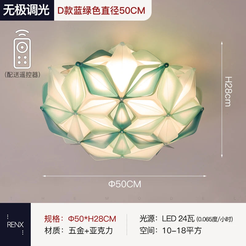 colored PVC ceiling light with remote control and variable intensity