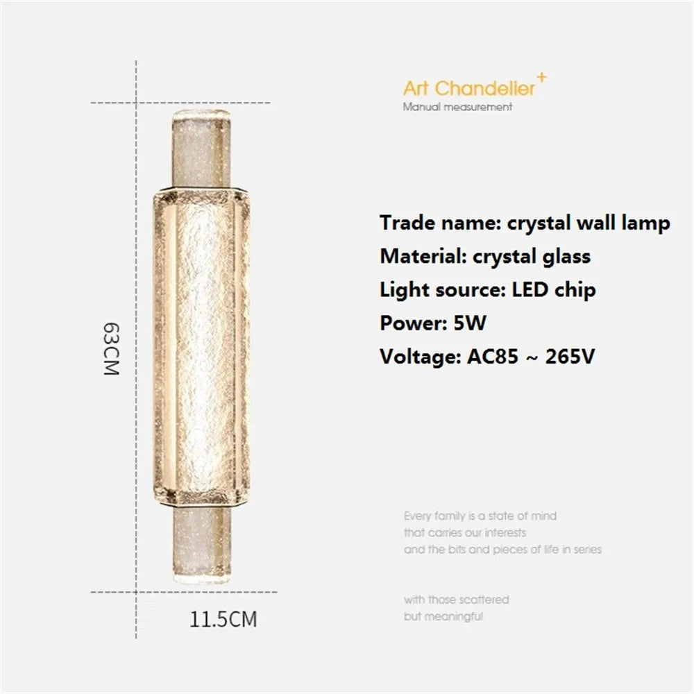 Modern crystal wall light for interior decoration