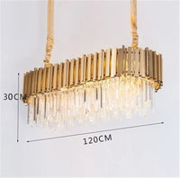 Modern crystal chandelier with large LED pendant lamp