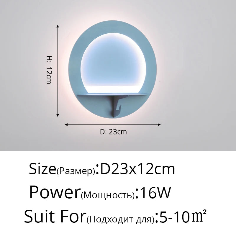 applique murale led moderne économie d'énergie étagère nordique