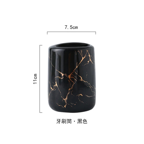 Multifunctional ceramic toothbrush holder for bathroom - vue 12 sur 19