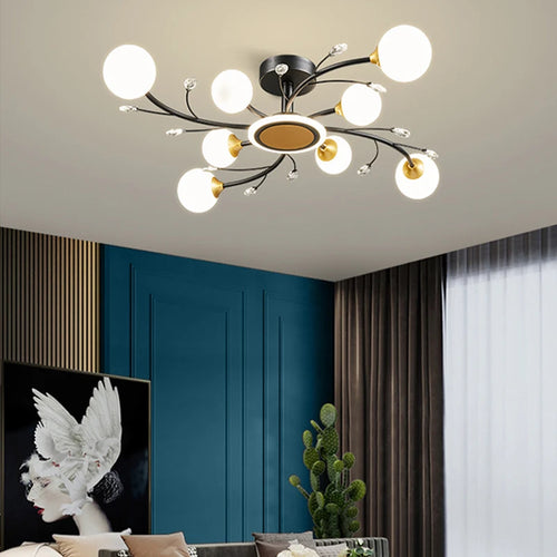 Modern crystal chandelier for a luxurious and minimalist atmosphere