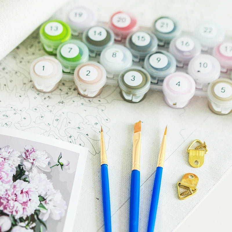 kit peinture par numéros vase romantique pour décoration intérieure - vue 7 sur 7