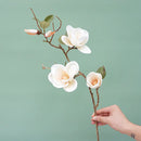 Artificial silk magnolia flower for elegant decoration