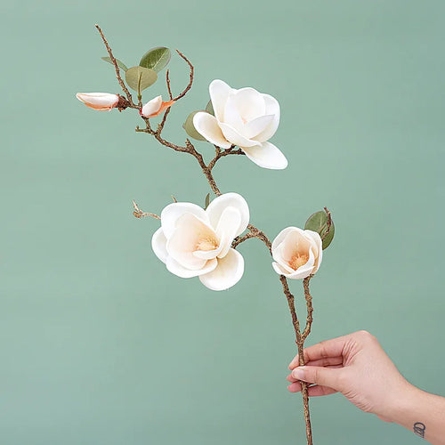Artificial silk magnolia flower for elegant decoration - vue 2 sur 7