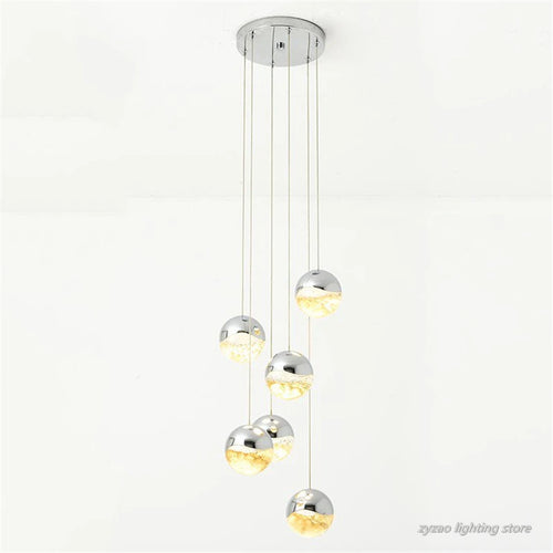 Modern glass pendant light for minimalist interior decor - vue 5 sur 9