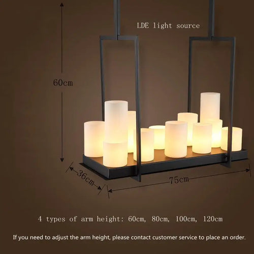 Nordic luxury dining room LED glass chandelier for kitchen island and living room - vue 9 sur 20