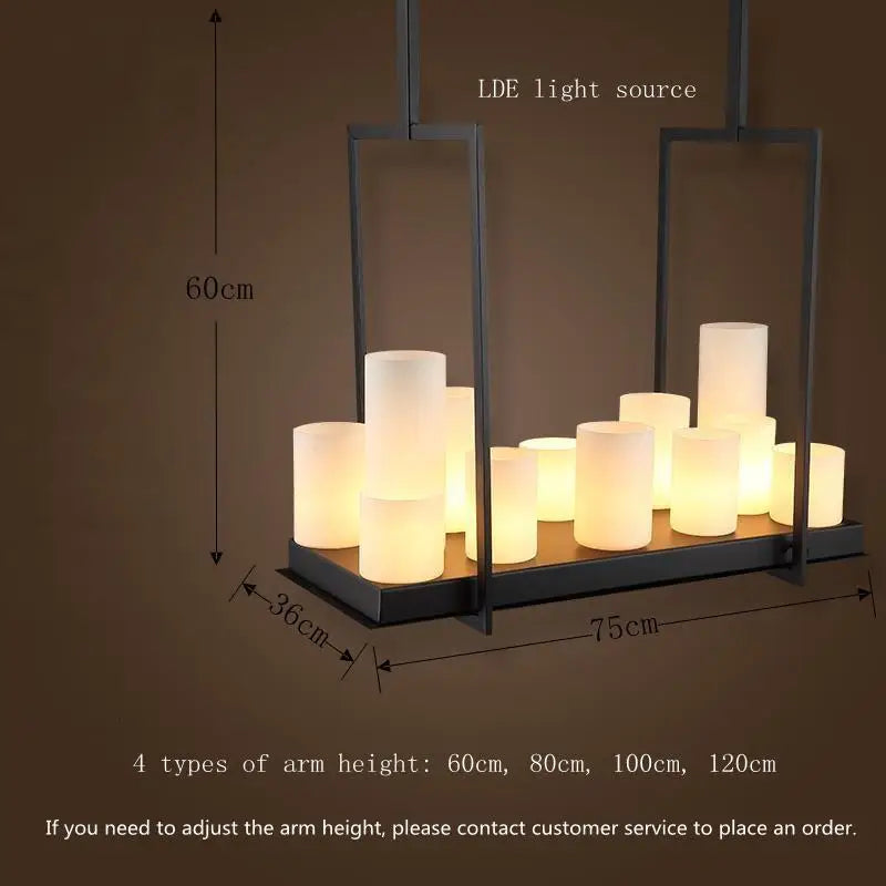 Nordic luxury dining room LED glass chandelier for kitchen island and living room - vue 8 sur 20